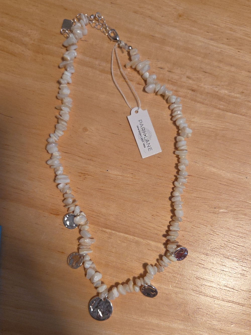 Park Lane Cove Bead Necklace with Silver Disc Charms